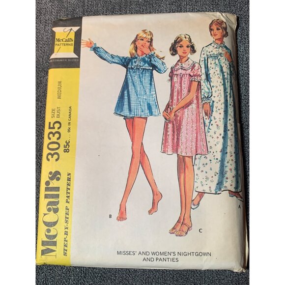 McCall's Misses Sleepwear Sewing Pattern sz 12-14 3035 - uncut - Picture 1 of 3